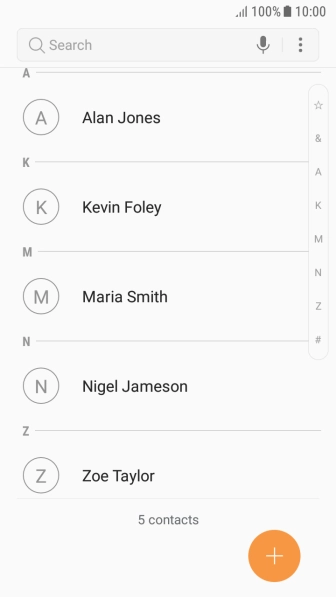 Press the new contact icon.