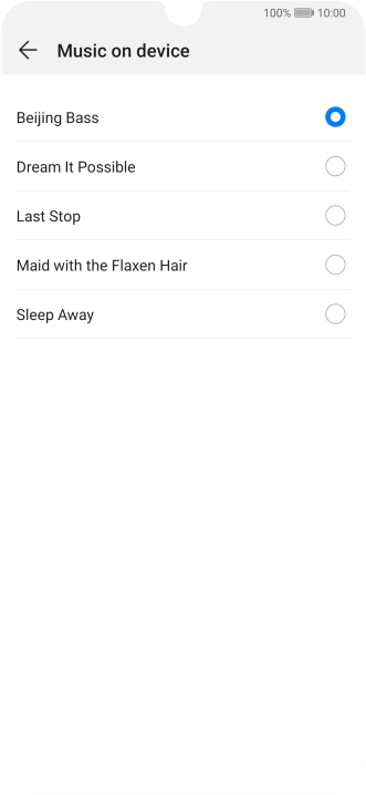 Once you've found a ring tone you like, press arrow left.