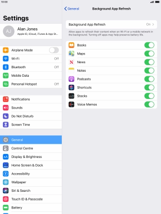 Press Background App Refresh. Press Background App Refresh.