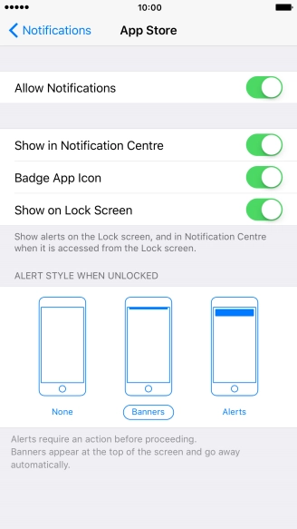 Press the indicator next to 