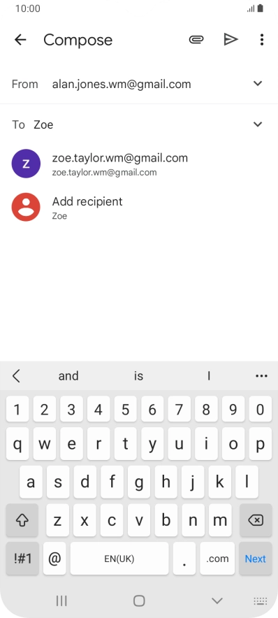 Press the required contact.