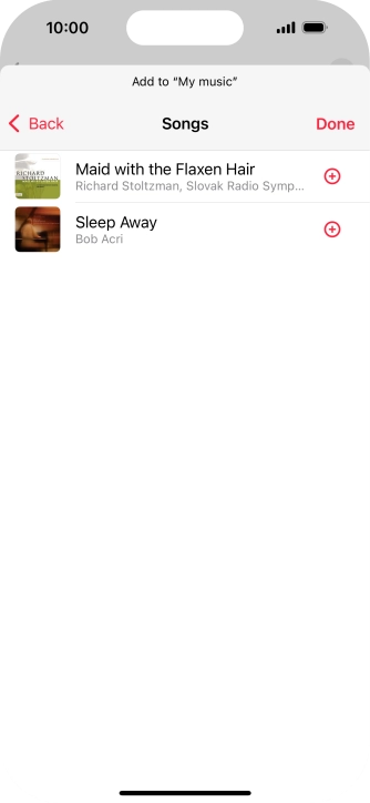Go to the required category and press the add icon next to the required audio file.