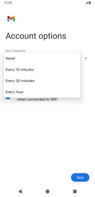 Press the required setting.