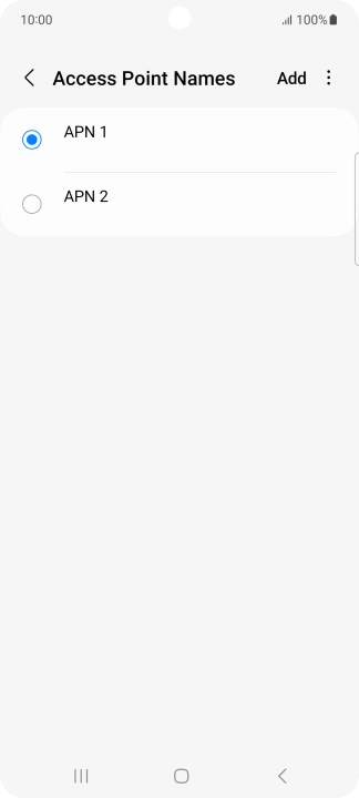 Press the field next to the data connection to activate it.