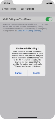 If you turn on the function, press Enable.