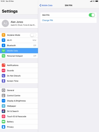 Press the indicator next to 