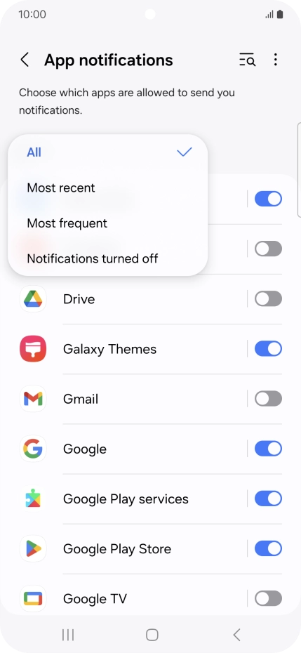 Press the required setting. Press the required setting.