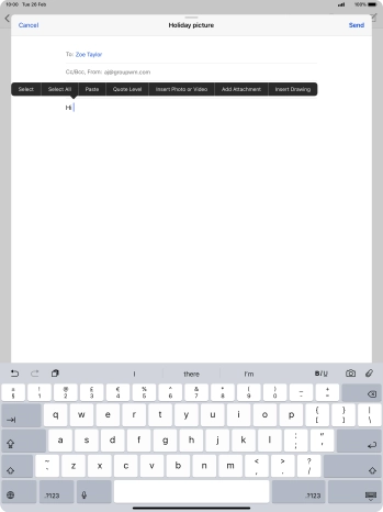 Press Insert Photo or Video and follow the instructions on the screen to attach a picture or a video clip.