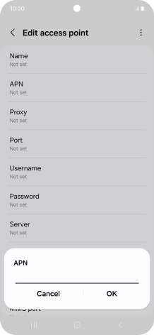 Key in live.vodafone.com and press OK.