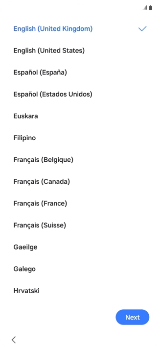 Press the required language.
