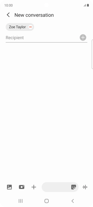 Press the text input field and write the text for your text message.