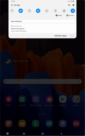 Press Tap for other USB options..