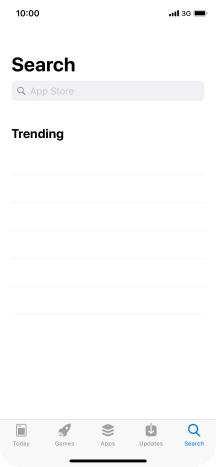 Press the search field and key in the name or subject of the required app.