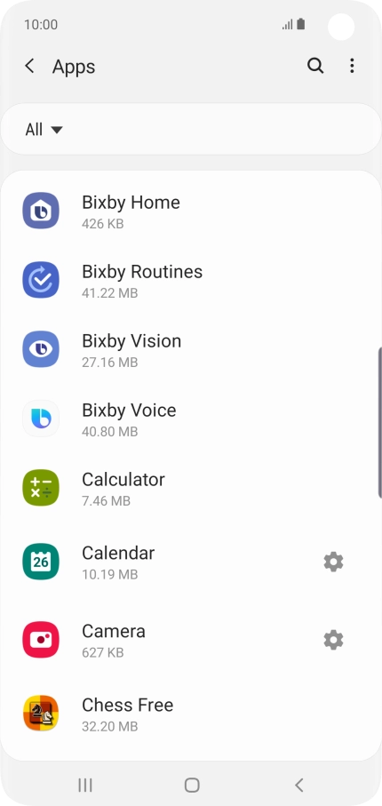 Press the required app.