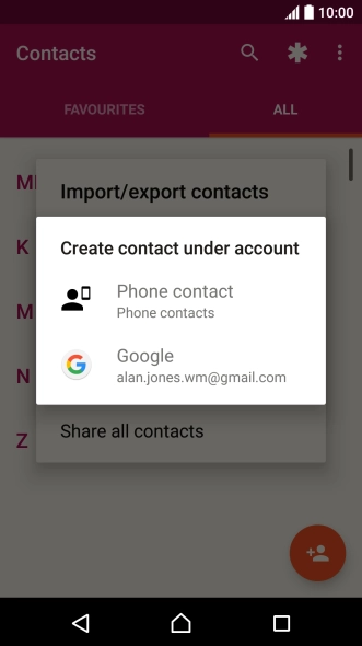 Press Phone contact.