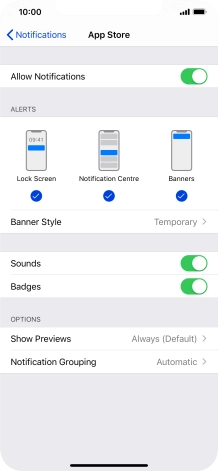 Press the indicator next to 