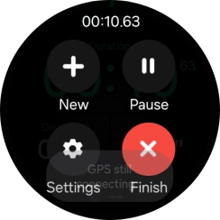Press Finish to end an activity.