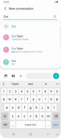 Press the required contact.