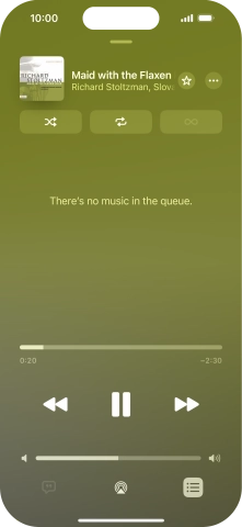 Press the shuffle icon to turn the function on or off.