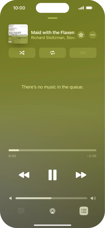 Press the shuffle icon to turn the function on or off.
