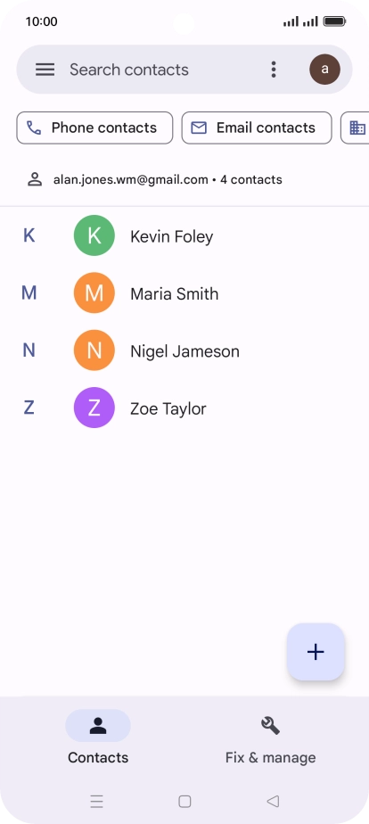 Press the new contact icon.