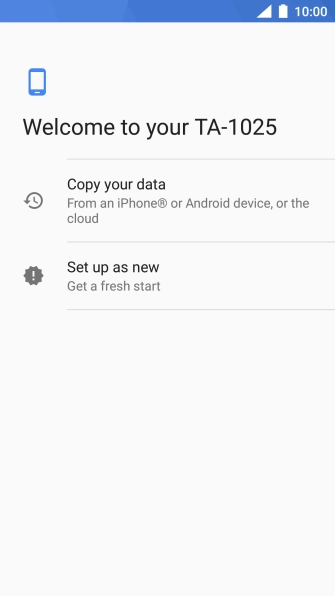 You can transfer the contents of another phone to your phone when it's activated for the first time and after a factory reset. When this screen is displayed, your phone is ready to transfer contents from another phone.