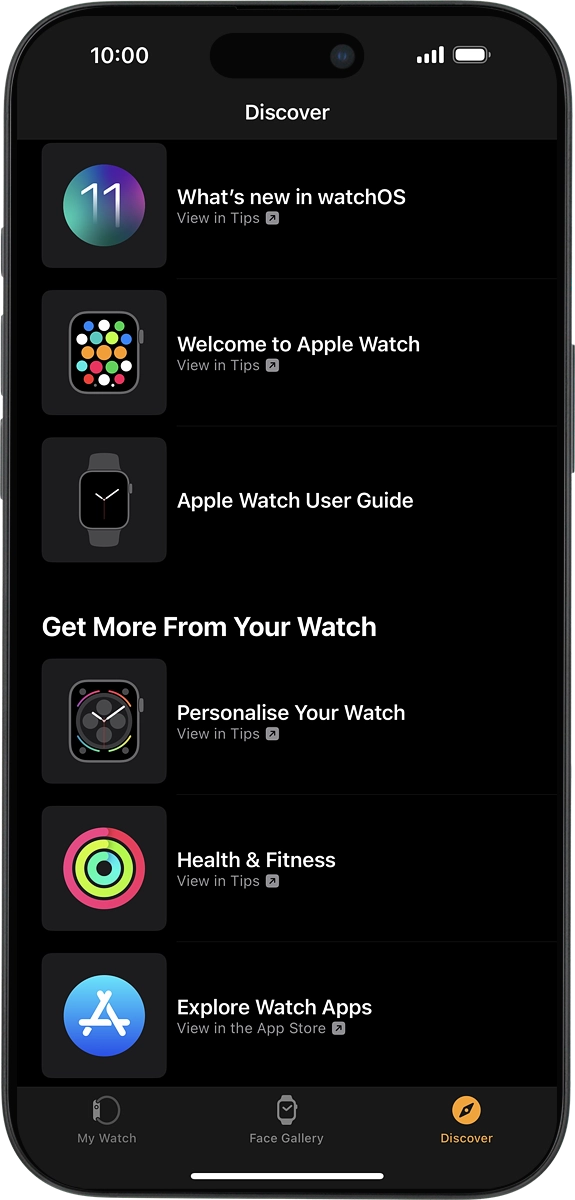 On your phone: Press Explore Watch Apps.