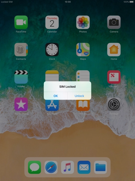 If your SIM is locked, press Unlock.