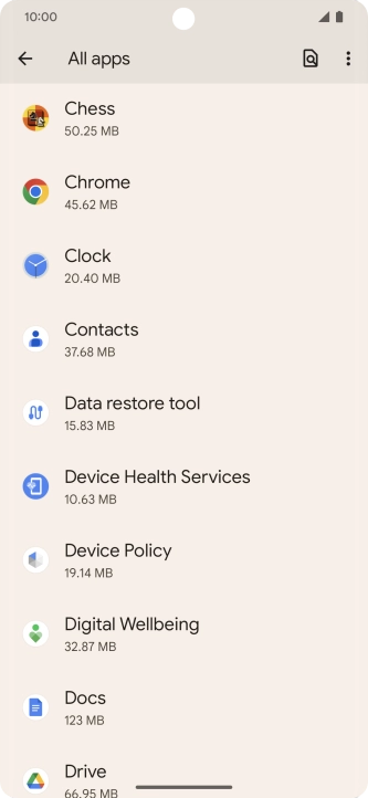 Press the required app.