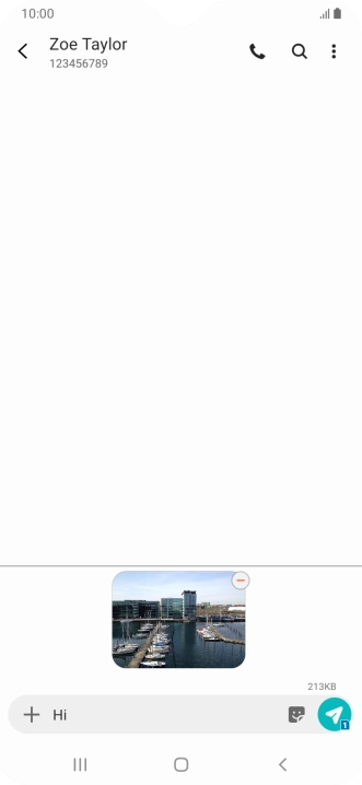 Press the send icon when you've finished your picture message.