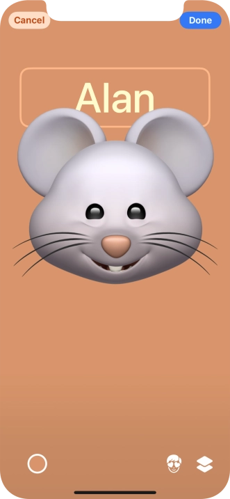 Press the name field and follow the instructions on the screen to select the required font and colour for your name on the Contact Poster.