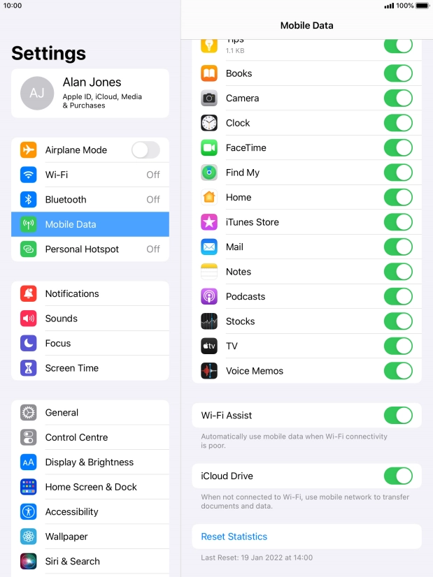 Press the indicator next to 