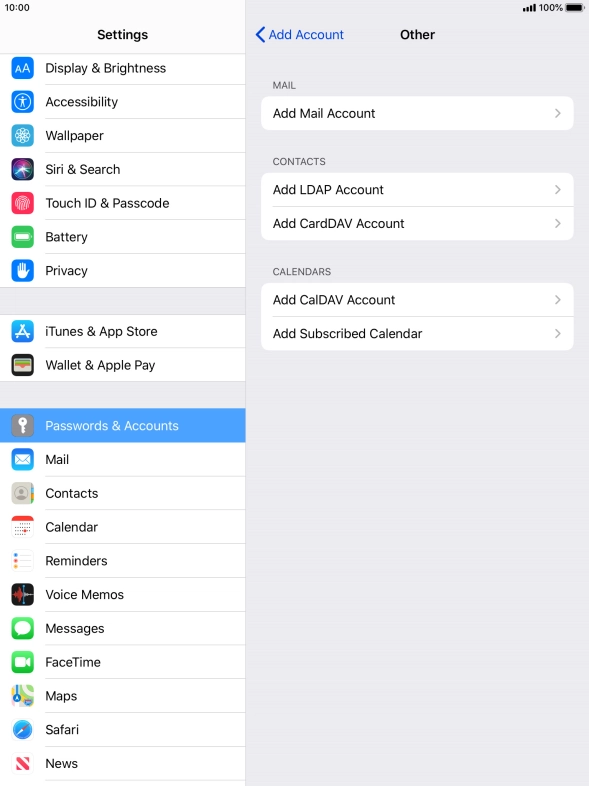 Press Add Mail Account.