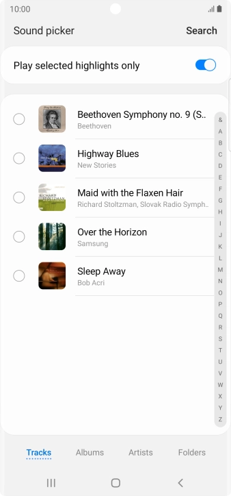 Press the required ring tones to hear them.