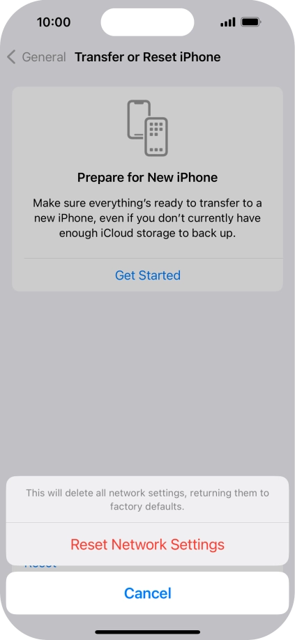 Press Reset Network Settings.