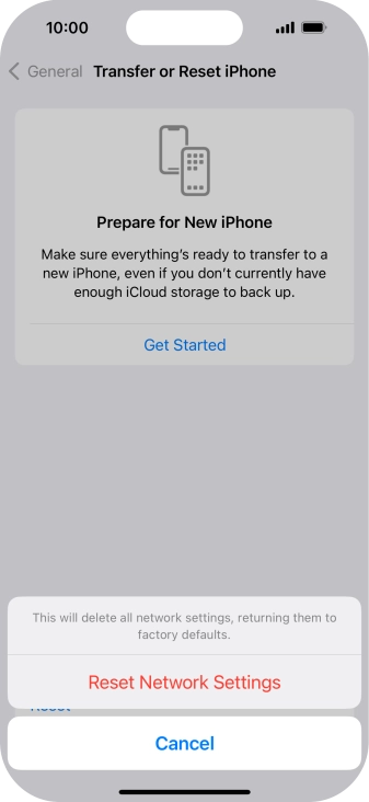 Press Reset Network Settings. Press Reset Network Settings.