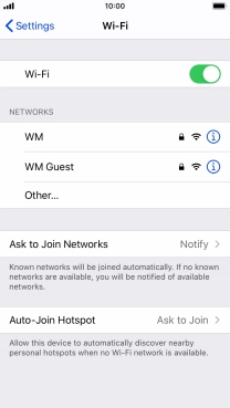 Press the required Wi-Fi network and key in the password for the Wi-Fi network.