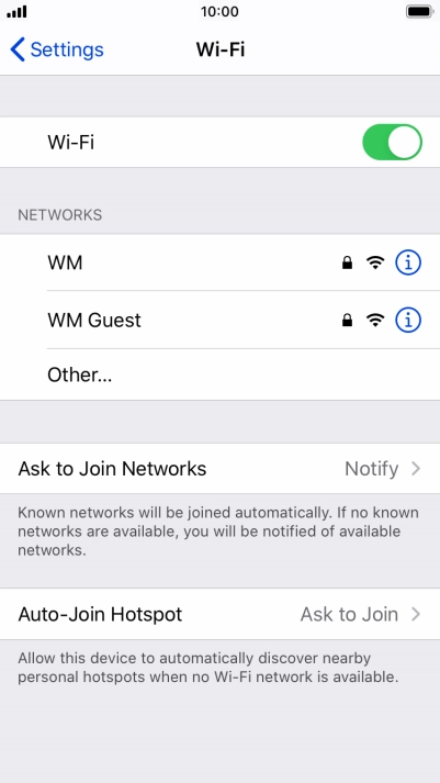 Press the required Wi-Fi network and key in the password for the Wi-Fi network.