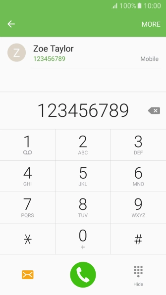 Key in the required number and press the call icon.