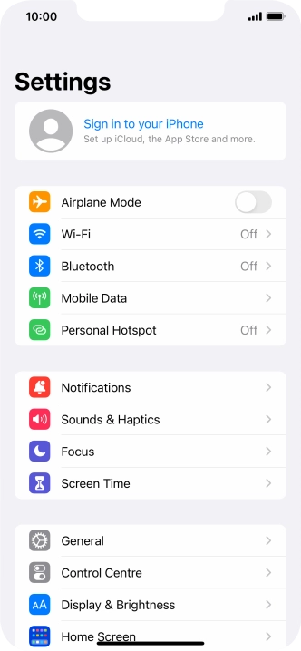 Press Sign in to your iPhone.