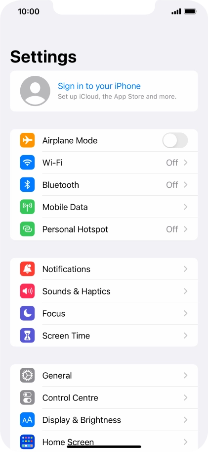 Press Sign in to your iPhone.