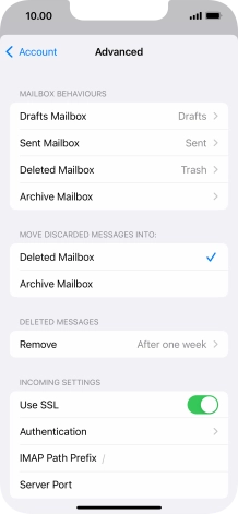Press the indicator next to 