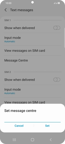 Key in +61415011501 and press Set.