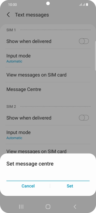Key in +61415011501 and press Set.