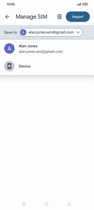 Press the required Google account.