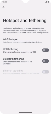 Press Wi-Fi hotspot.