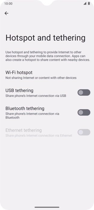 Press Wi-Fi hotspot.