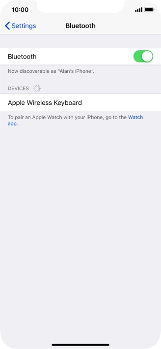 Press the required Bluetooth device and follow the instructions on the screen to pair the device with your phone.
