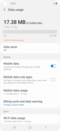 The total data usage is displayed.