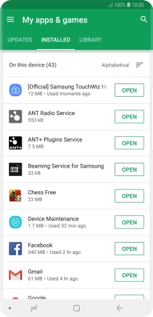 Press the required app. Press the required app.
